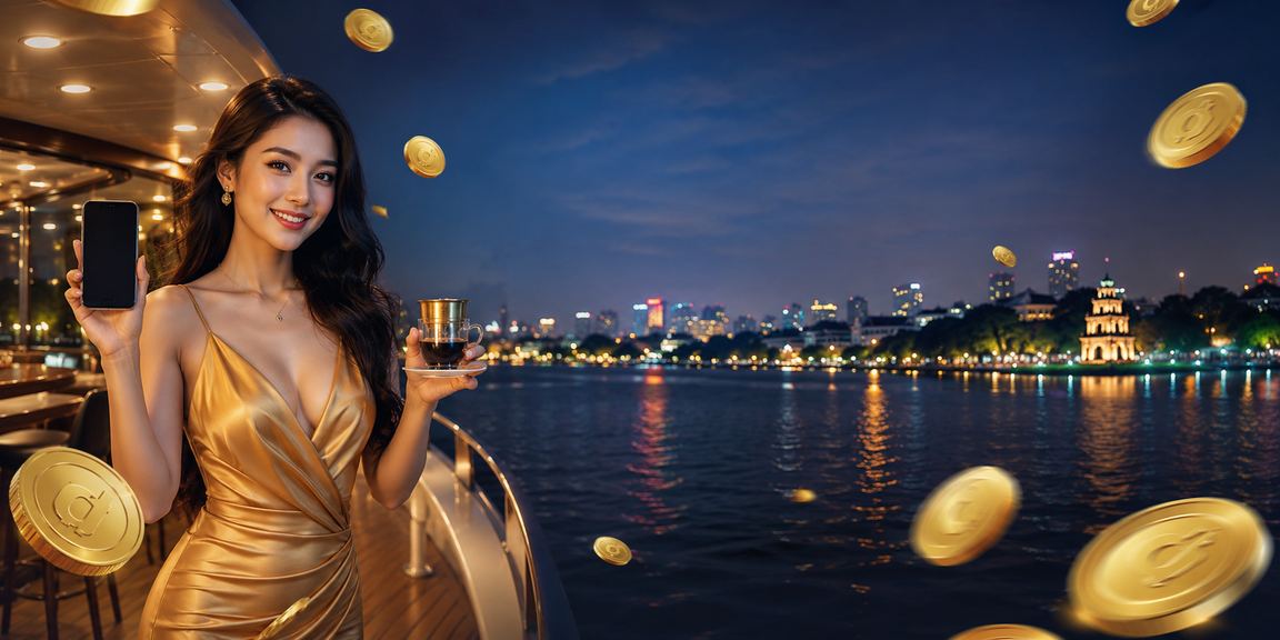 Người dùng Hà Nội dùng điện thoại truy cập nền tảng giải trí trực tuyến bên ly cà phê sáng