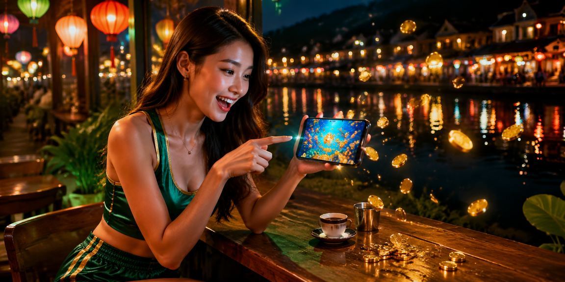 Người dùng tại Huế xem kết quả xổ số trên điện thoại bên tách cà phê buổi sáng